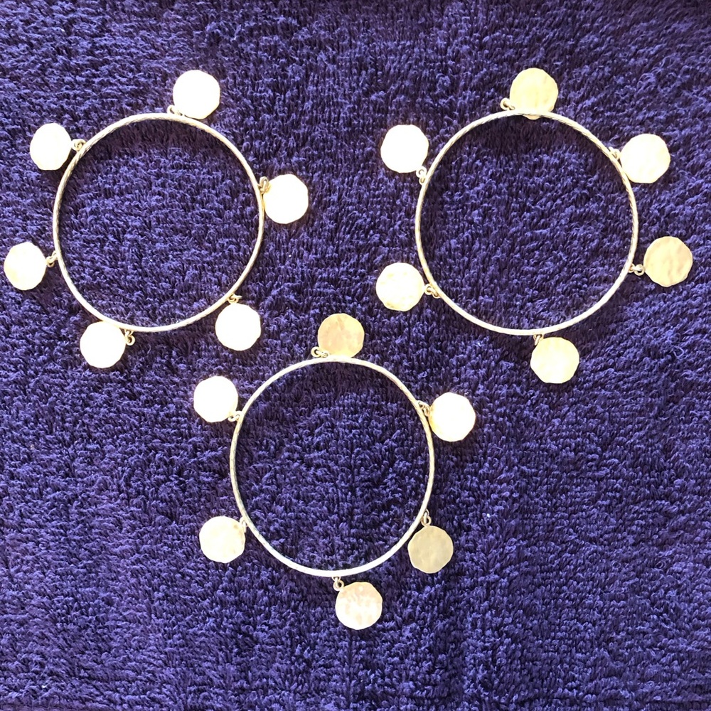 Set of 3 gold tone bangle bracelets